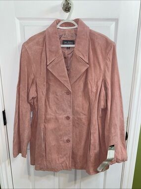 Vintage Y2K 90s Wilson's Leather Maxima Pink Suede Long Jacket Women’s 2X NWT